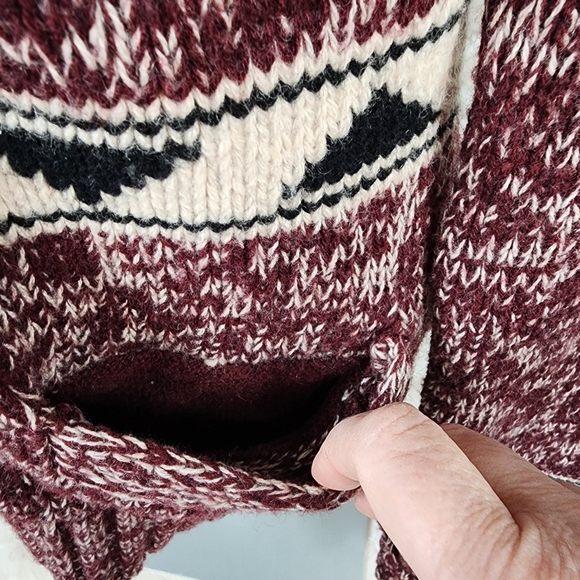 Aritzia TNA Lambswool Sea to Sky Zip Cardigan Burgundy Size Small - Picture 5 of 12